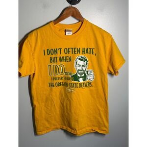 Smack Apparel Oregon Ducks Hate Oregon State Beavers Rivalry T-Shirt Yellow M